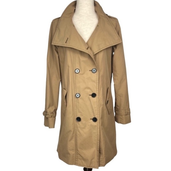 GAP Double Breasted Trench Coat/Raincoat Tan Khaki - Picture 1 of 14